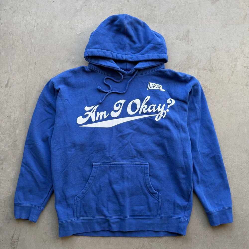 Megan Moroney Am I Okay? Size L Hoodie Sweatshirt Blue Official Tour Merch Blue